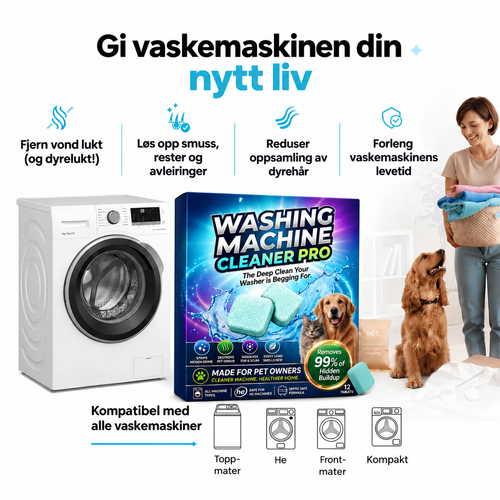 Dyprensende tabletter for vaskemaskiner