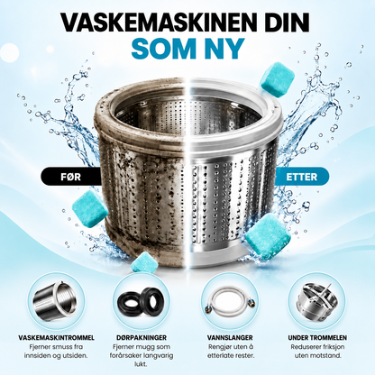 Dyprensende tabletter for vaskemaskiner